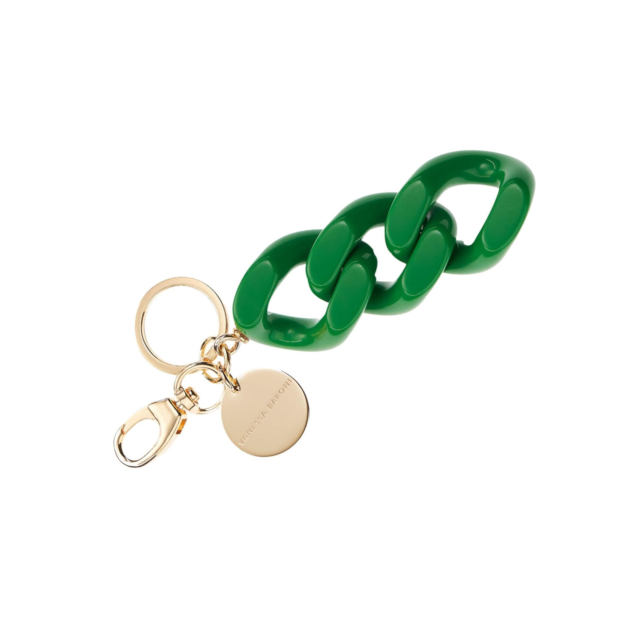 Flat Chain Key Ring Green