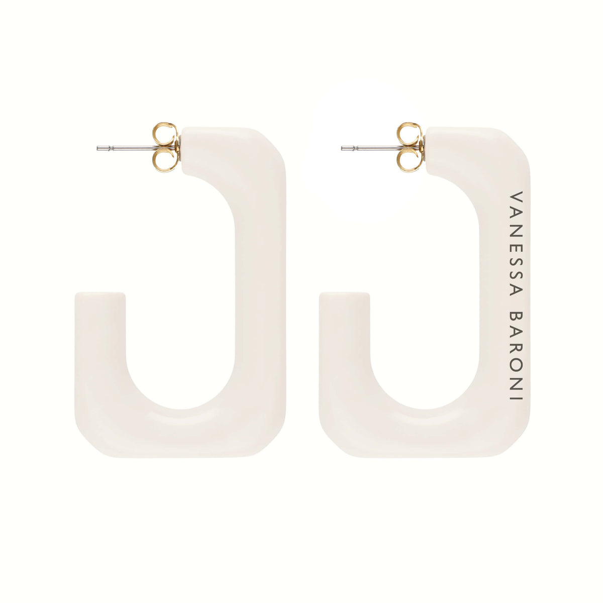 SQUARED Single Earring Large off-white